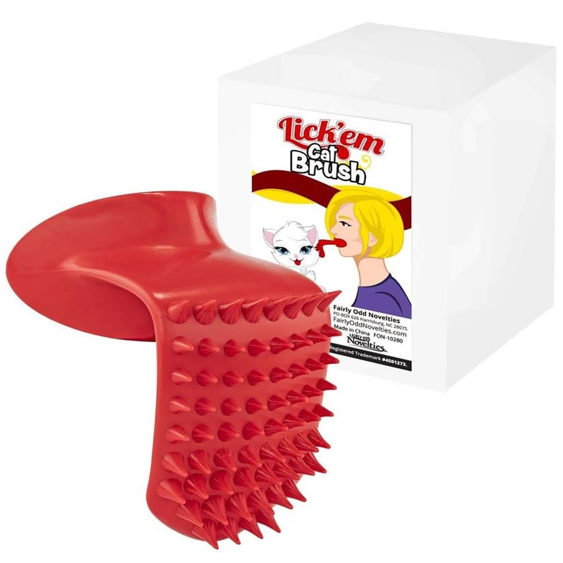 Lick'em Tongue Cat Brush â€“ Funny Novelty White Elephant Gag Gift for Cat Lovers - Image 1